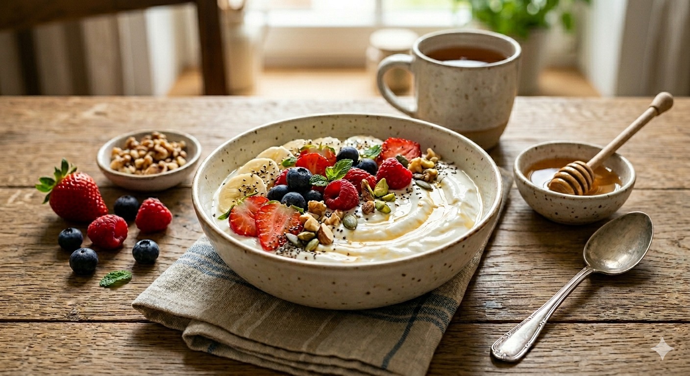 albstark Bowl – Joghurt Bowl mit frischen Früchten und Nüssen